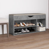 NNEVL Shoe Bench with Cushion Concrete Grey 104x30x49 cm Chipboard
