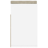 NNEVL Shoe Bench with Cushion White and Sonoma Oak 104x30x49 cm Chipboard