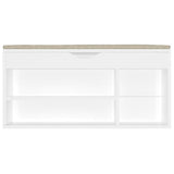 NNEVL Shoe Bench with Cushion High Gloss White 104x30x49 cm Chipboard