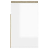 NNEVL Shoe Bench with Cushion High Gloss White 104x30x49 cm Chipboard