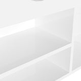 NNEVL Shoe Bench with Cushion High Gloss White 104x30x49 cm Chipboard