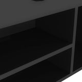 NNEVL Shoe Bench with Cushion High Gloss Black 104x30x49 cm Chipboard