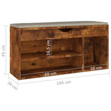 NNEVL Shoe Bench with Cushion High Gloss Grey 104x30x49 cm Chipboard