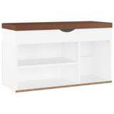 NNEVL Shoe Bench with Cushion White 80x30x47 cm Chipboard