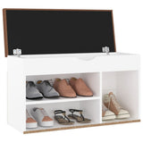 NNEVL Shoe Bench with Cushion White 80x30x47 cm Chipboard