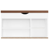 NNEVL Shoe Bench with Cushion White 80x30x47 cm Chipboard