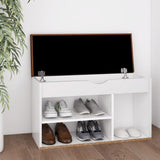 NNEVL Shoe Bench with Cushion White 80x30x47 cm Chipboard