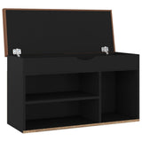 NNEVL Shoe Bench with Cushion Black 80x30x47 cm Chipboard