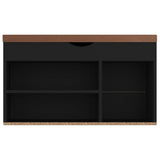 NNEVL Shoe Bench with Cushion Black 80x30x47 cm Chipboard