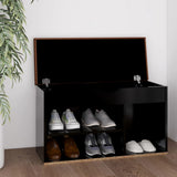 NNEVL Shoe Bench with Cushion Black 80x30x47 cm Chipboard