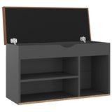 NNEVL Shoe Bench with Cushion Grey 80x30x47 cm Chipboard
