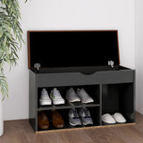 NNEVL Shoe Bench with Cushion Grey 80x30x47 cm Chipboard