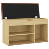 NNEVL Shoe Bench with Cushion Sonoma Oak 80x30x47 cm Chipboard