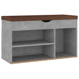 NNEVL Shoe Bench with Cushion Concrete Grey 80x30x47 cm Chipboard