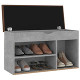 NNEVL Shoe Bench with Cushion Concrete Grey 80x30x47 cm Chipboard