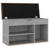 NNEVL Shoe Bench with Cushion Concrete Grey 80x30x47 cm Chipboard