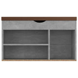 NNEVL Shoe Bench with Cushion Concrete Grey 80x30x47 cm Chipboard