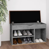 NNEVL Shoe Bench with Cushion Concrete Grey 80x30x47 cm Chipboard