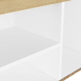 NNEVL Shoe Bench with Cushion White and Sonoma Oak 80x30x47 cm Chipboard