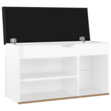 NNEVL Shoe Bench with Cushion High Gloss White 80x30x47 cm Chipboard