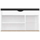 NNEVL Shoe Bench with Cushion High Gloss White 80x30x47 cm Chipboard