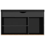NNEVL Shoe Bench with Cushion High Gloss Black 80x30x47 cm Chipboard