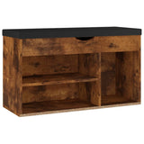 NNEVL Shoe Bench with Cushion Smoked Oak 80x30x47 cm Chipboard
