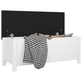 NNEVL Storage Box with Cushion White 105x40x45 cm Chipboard