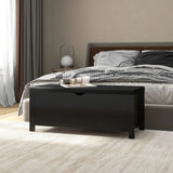NNEVL Storage Box with Cushion Black 105x40x45 cm Chipboard