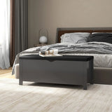 NNEVL Storage Box with Cushion Grey 105x40x45 cm Chipboard