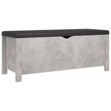 NNEVL Storage Box with Cushion Concrete Grey 105x40x45 cm Chipboard