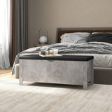 NNEVL Storage Box with Cushion Concrete Grey 105x40x45 cm Chipboard