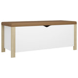 NNEVL Storage Box with Cushion White and Sonoma Oak 105x40x45 cm Chipboard
