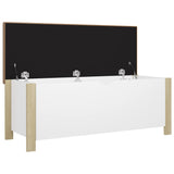 NNEVL Storage Box with Cushion White and Sonoma Oak 105x40x45 cm Chipboard