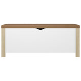 NNEVL Storage Box with Cushion White and Sonoma Oak 105x40x45 cm Chipboard