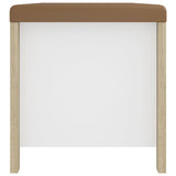 NNEVL Storage Box with Cushion White and Sonoma Oak 105x40x45 cm Chipboard