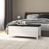 NNEVL Storage Box with Cushion High Gloss White 105x40x45 cm Chipboard