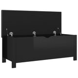 NNEVL Storage Box with Cushion High Gloss Black 105x40x45 cm Chipboard