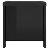 NNEVL Storage Box with Cushion High Gloss Black 105x40x45 cm Chipboard