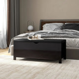 NNEVL Storage Box with Cushion High Gloss Black 105x40x45 cm Chipboard