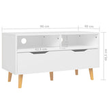 NNEVL TV Cabinet White 90x40x48.5 cm Chipboard