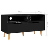 NNEVL TV Cabinet Black 90x40x48.5 cm Chipboard