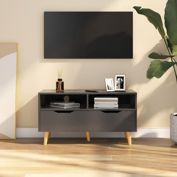 NNEVL TV Cabinet Grey 90x40x48.5 cm Chipboard