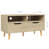 NNEVL TV Cabinet Sonoma Oak 90x40x48.5 cm Chipboard