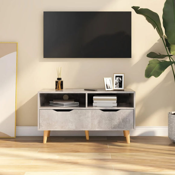 NNEVL TV Cabinet Concrete Grey 90x40x48.5 cm Chipboard