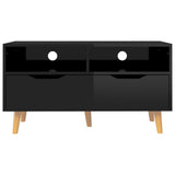 NNEVL TV Cabinet High Gloss Black 90x40x48.5 cm Chipboard