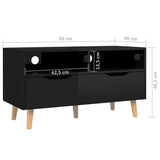 NNEVL TV Cabinet High Gloss Black 90x40x48.5 cm Chipboard