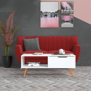 NNEVL Coffee Table White 100x49.5x43 cm Chipboard