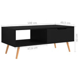NNEVL Coffee Table Black 100x49.5x43 cm Chipboard