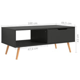 NNEVL Coffee Table Grey 100x49.5x43 cm Chipboard